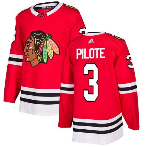 Adidas Blackhawks #3 Pierre Pilote Red Home Authentic Stitched NHL Jersey Adidas Blackhawks #3 Pierre Pilote Red Home Authentic Stitched NHL Jersey