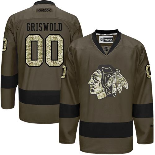 Blackhawks #00 Clark Griswold Green Salute to Service Stitched NHL Jersey Blackhawks #00 Clark Griswold Green Salute to Service Stitched NHL Jersey