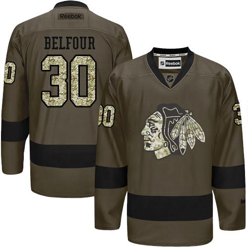Blackhawks #30 ED Belfour Green Salute to Service Stitched NHL Jersey Blackhawks #30 ED Belfour Green Salute to Service Stitched NHL Jersey