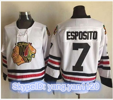 Chicago Blackhawks #7 Tony Esposito White CCM Throwback Stitched NHL Jersey Chicago Blackhawks #7 Tony Esposito White CCM Throwback Stitched NHL Jersey