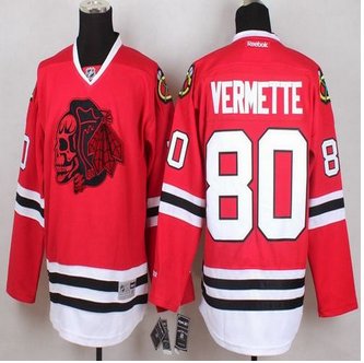 Chicago Blackhawks #80 Antoine Vermette Red(Red Skull) Stitched NHL Jersey Chicago Blackhawks #80 Antoine Vermette Red(Red Skull) Stitched NHL Jersey