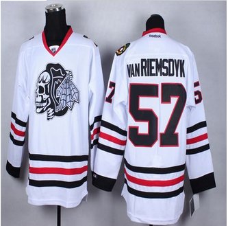 Chicago Blackhawks #57 Trevor Van Riemsdyk White(White Skull) Stitched NHL Jersey Chicago Blackhawks #57 Trevor Van Riemsdyk White(White Skull) Stitched NHL Jersey