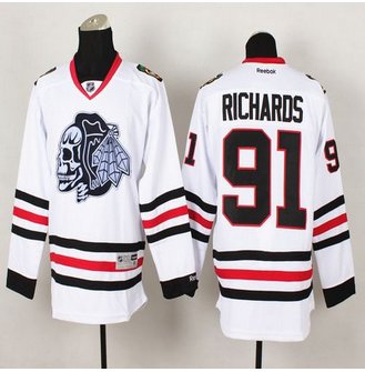 Chicago Blackhawks #91 Brad Richards White(White Skull) Stitched NHL Jersey Chicago Blackhawks #91 Brad Richards White(White Skull) Stitched NHL Jersey