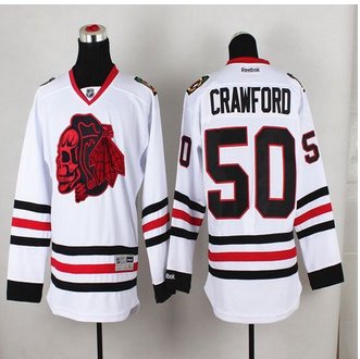 Chicago Blackhawks #50 Corey Crawford White(Red Skull) Stitched NHL Jersey Chicago Blackhawks #50 Corey Crawford White(Red Skull) Stitched NHL Jersey