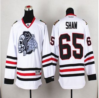 Chicago Blackhawks #65 Andrew Shaw White(White Skull) Stitched NHL Jersey Chicago Blackhawks #65 Andrew Shaw White(White Skull) Stitched NHL Jersey