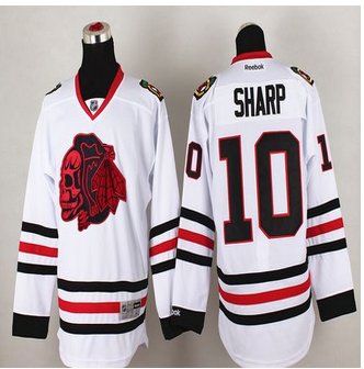 Chicago Blackhawks #10 Patrick Sharp White(Red Skull) Stitched NHL Jersey Chicago Blackhawks #10 Patrick Sharp White(Red Skull) Stitched NHL Jersey