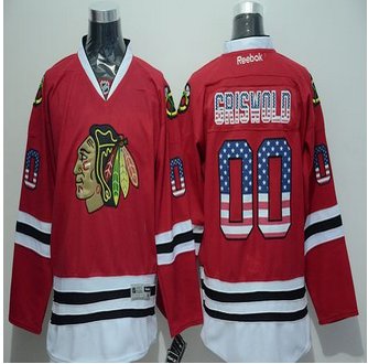 Chicago Blackhawks #00 Clark Griswold Red USA Flag Fashion Stitched NHL Jersey Chicago Blackhawks #00 Clark Griswold Red USA Flag Fashion Stitched NHL Jersey