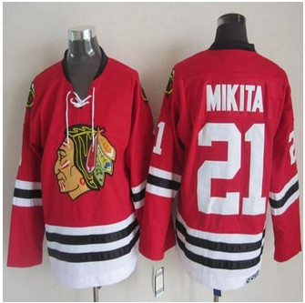 Chicago Blackhawks #21 Stan Mikita Stitched Red CCM Throwback NHL Jersey