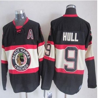 Chicago Blackhawks #9 Bobby Hull Black Third CCM Stitched NHL Jersey
