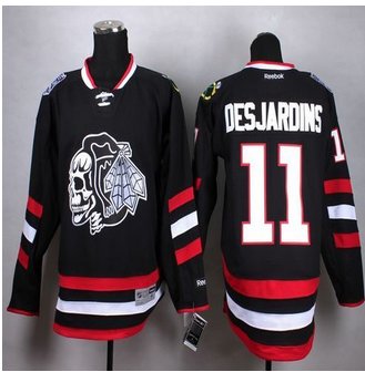 Chicago Blackhawks #11 Andrew Desjardins Black(White Skull) Stitched NHL Jersey Chicago Blackhawks #11 Andrew Desjardins Black(White Skull) Stitched NHL Jersey