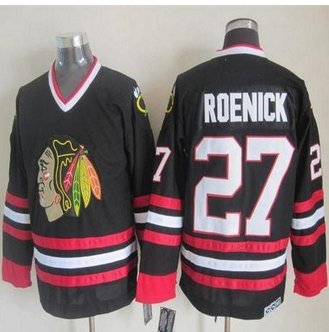 Chicago Blackhawks #27 Jeremy Roenick Black CCM Throwback Stitched NHL jersey