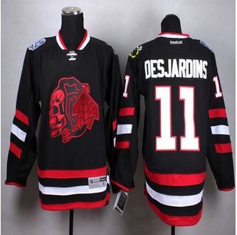 Chicago Blackhawks #11 Andrew Desjardins Black(Red Skull) Stitched NHL Jersey Chicago Blackhawks #11 Andrew Desjardins Black(Red Skull) Stitched NHL Jersey
