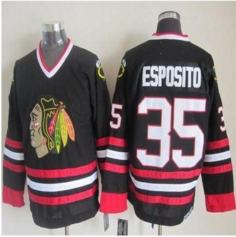 Chicago Blackhawks #35 Tony Esposito Black CCM Throwback Stitched NHL jersey Chicago Blackhawks #35 Tony Esposito Black CCM Throwback Stitched NHL jersey