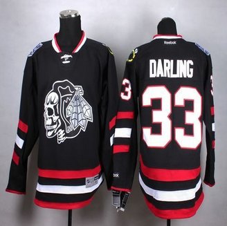 Chicago Blackhawks #33 Scott Darling Black(White Skull) Stitched NHL Jersey Chicago Blackhawks #33 Scott Darling Black(White Skull) Stitched NHL Jersey