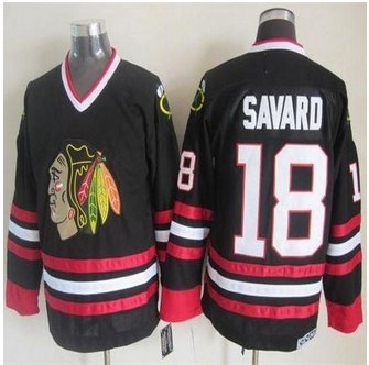 Chicago Blackhawks #18 Denis Savard Black CCM Throwback Stitched NHL Jersey