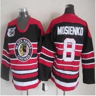Chicago Blackhawks #8 Bill Mosienko Red-Black 75TH CCM Stitched NHL Jersey Chicago Blackhawks #8 Bill Mosienko Red-Black 75TH CCM Stitched NHL Jersey