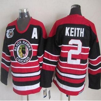 Chicago Blackhawks #2 Duncan Keith Red-Black 75TH CCM Stitched NHL Jersey Chicago Blackhawks #2 Duncan Keith Red-Black 75TH CCM Stitched NHL Jersey