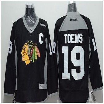 Chicago Blackhawks #19 Jonathan Toews Black Practice Stitched NHL Jersey