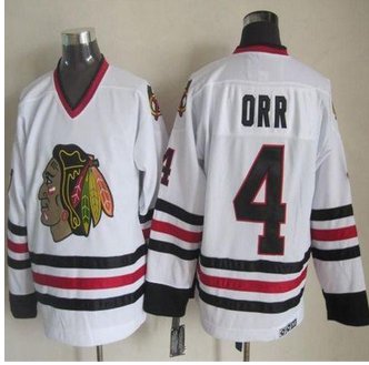 Chicago Blackhawks #4 Bobby Orr White CCM Throwback Stitched NHL Jersey Chicago Blackhawks #4 Bobby Orr White CCM Throwback Stitched NHL Jersey