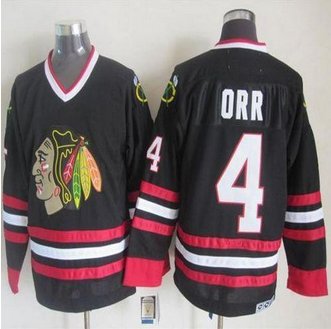 Chicago Blackhawks #4 Bobby Orr Black CCM Throwback Stitched NHL Jersey Chicago Blackhawks #4 Bobby Orr Black CCM Throwback Stitched NHL Jersey