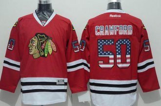 Chicago Blackhawks #50 Corey Crawford Red USA Flag Fashion Stitched NHL Jersey Chicago Blackhawks #50 Corey Crawford Red USA Flag Fashion Stitched NHL Jersey