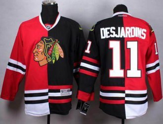 Chicago Blackhawks #11 Andrew Desjardins Red&Black Split Stitched NHL Jersey Chicago Blackhawks #11 Andrew Desjardins Red&Black Split Stitched NHL Jersey
