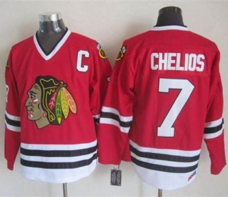 Chicago Blackhawks #7 Chris Chelios Red CCM Throwback Stitched NHL Jersey Chicago Blackhawks #7 Chris Chelios Red CCM Throwback Stitched NHL Jersey