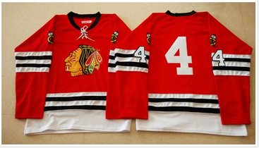 Mitchell And Ness 1960-61 Chicago Blackhawks #4 Niklas Hjalmarsson Red Stitched NHL Jersey Mitchell And Ness 1960-61 Chicago Blackhawks #4 Niklas Hjalmarsson Red Stitched NHL Jersey