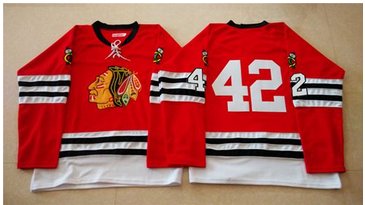 Mitchell And Ness 1960-61 Chicago Blackhawks #42 Joakim Nordstrom Red Stitched NHL Jersey