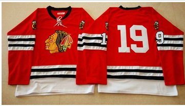 Mitchell And Ness 1960-61 Chicago Blackhawks #19 Jonathan Toews Red Stitched NHL Jersey