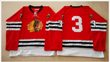 Mitchell And Ness 1960-61 Chicago Blackhawks #3 Keith Magnuson Red Stitched NHL Jersey