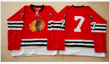 Mitchell And Ness 1960-61 Chicago Blackhawks #7 Chris Chelios Red Stitched NHL Jersey Mitchell And Ness 1960-61 Chicago Blackhawks #7 Chris Chelios Red Stitched NHL Jersey