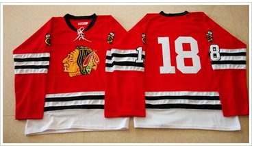 Mitchell And Ness 1960-61 Chicago Blackhawks #18 Denis Savard Red Stitched NHL Jersey