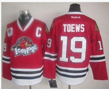 Chicago Blackhawks #19 Jonathan Toews Red Ice Hogs Stitched NHL Jersey Chicago Blackhawks #19 Jonathan Toews Red Ice Hogs Stitched NHL Jersey