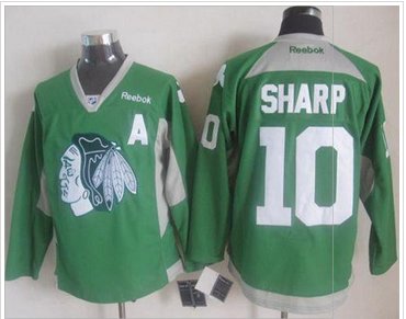 Chicago Blackhawks #10 Patrick Sharp Green Practice Stitched NHL Jersey