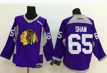 Chicago Blackhawks #65 Andrew Shaw Purple Hockey Fights Cancer Stitched NHL Jersey
