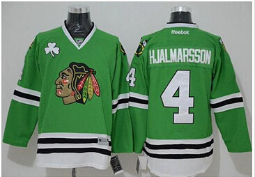 Chicago Blackhawks #4 Nikals Hjalmarsson Green Stitched NHL Jersey
