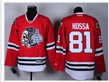 Chicago Blackhawks #81 Marian Hossa Red(White Skull) Stitched NHL Jersey Chicago Blackhawks #81 Marian Hossa Red(White Skull) Stitched NHL Jersey