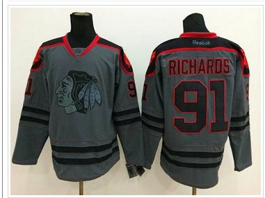 Chicago Blackhawks #91 Brad Richards Charcoal Cross Check Fashion Stitched NHL jersey Chicago Blackhawks #91 Brad Richards Charcoal Cross Check Fashion Stitched NHL jersey