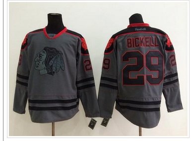 Chicago Blackhawks #29 Bryan Bickell Charcoal Cross Check Fashion Stitched NHL Jersey