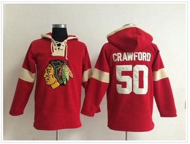 Chicago Blackhawks #50 Corey Crawford Red Pullover NHL Hoodie Chicago Blackhawks #50 Corey Crawford Red Pullover NHL Hoodie