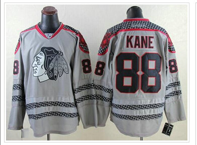 Chicago Blackhawks #88 Patrick Kane Charcoal Cross Check Fashion Stitched NHL Jersey