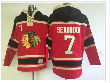 Chicago Blackhawks #7 Brent Seabrook Red Sawyer Hooded Sweatshirt NHL Jersey