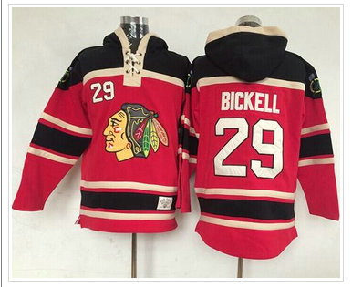 Chicago Blackhawks #29 Bryan Bickell Red Sawyer Hooded Sweatshirt NHL Jersey