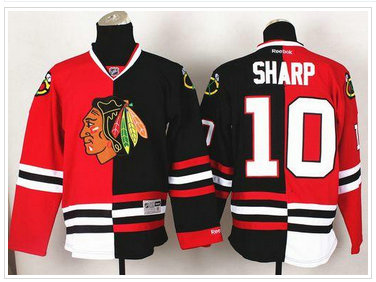Chicago Blackhawks #10 Patrick Sharp Red-Black Split Stitched NHL Jersey Chicago Blackhawks #10 Patrick Sharp Red-Black Split Stitched NHL Jersey