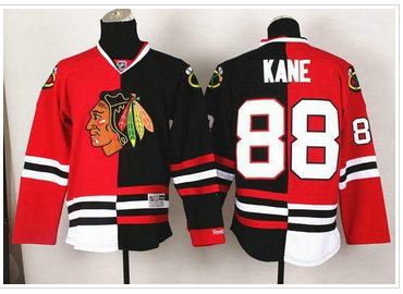 Chicago Blackhawks #88 Patrick Kane Red-Black Split Stitched NHL Jersey Chicago Blackhawks #88 Patrick Kane Red-Black Split Stitched NHL Jersey