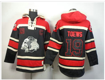 Chicago Blackhawks #19 Jonathan Toews Black Sawyer Hooded Sweatshirt Stitched NHL Jersey Chicago Blackhawks #19 Jonathan Toews Black Sawyer Hooded Sweatshirt Stitched NHL Jersey