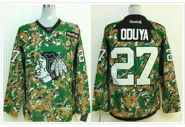 Chicago Blackhawks #27 Johnny Oduya Camo Veterans Day Practice Stitched NHL Jersey