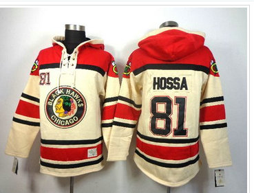 Chicago Blackhawks #81 Marian Hossa White Sawyer Hooded Sweatshirt NHL Jersey