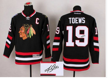 Chicago Blackhawks #19 Jonathan Toews Black Autographed Stitched NHL Jersey Chicago Blackhawks #19 Jonathan Toews Black Autographed Stitched NHL Jersey